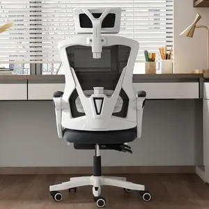 Kursi kantor mewah, kursi kantor ergonomis busa memori jala penuh, kursi pengunjung tamu punggung tinggi, putar mewah untuk dewasa