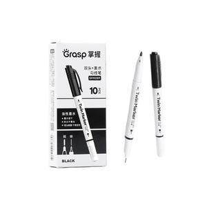 <span class=keywords><strong>Set</strong></span> Professionale di 10 <span class=keywords><strong>Pennarelli</strong></span> a Olio a Doppia Punta con 3 Colori Selezionabili per Marcatura, Disegno e Contorno - Product Image 1