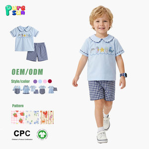 Puresun Abito Casual Personalizzato con Stampa Gingham, Colletto Peter, Maniche Lunghe con Volant, Fiocco e Applicazione Cartoon <span class=keywords><strong>in</strong></span> <span class=keywords><strong>Cotone</strong></span> Lavorato a <span class=keywords><strong>Maglia</strong></span> per Bambine, Lunghezza al Ginocchio - Product Image 3