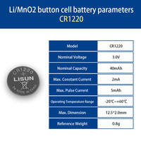 Batería CMOS CR2016 de Litio de 3V, Tipo Botón, para Respaldo de RTC de Placa Base, 80mAh, Larga Duración