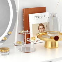 Exhibidores Redondos de Acrílico de 3 Niveles, Portátiles y Ecológicos, para Joyas, Anillos, Pendientes y Mini Figuras, Uso en Múltiples Escenarios
