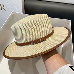 Sombrero de Paja para Mujer, Estilo Bowler, Plano, con Lazo, para Vacaciones en la Playa, Verano, Venta al Por Mayor - Product Image 2