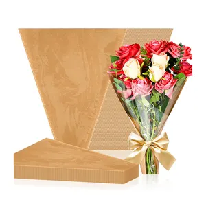 Transparent Waterproof Multiple Rose Flower Bouquet Kraft Paper Bags Packaging Sleeves Wrapping Gift Bag For Flowers