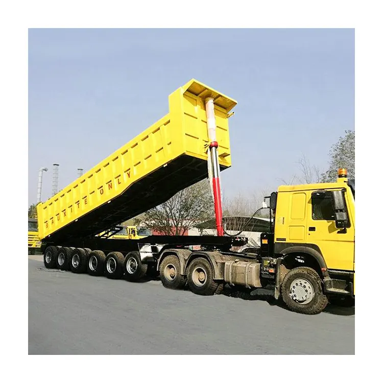 Trung Quốc Thương hiệu thủy lực nhà máy Giá nhôm tipper Trailer 2 trục U hình dạng phía sau xe tải tipper Trailer