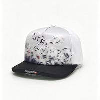 Casquette de baseball numérique gaufrée à motif lettres imprimé intégral, logo Power Ball sur la visière, sangle arrière réglable en plastique, en nylon, unisexe.
