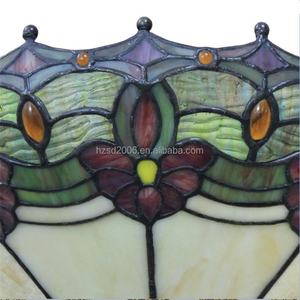 Applique murale en verre de style Tiffany, 12 pouces, demi-rond, design européen fait main, avec abat-jour rouge LED pour l'éclairage de la chambre à coucher et du salon - Product Image 5