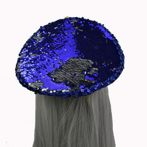 Manwu หมวกปักเลื่อมสีฟ้าสุดหรูจากโรงงานพร้อมเพชรสามารถปรับแต่งการเผาไหม้ได้สำหรับงานปาร์ตี้ชายหาดกลางแจ้ง - Product Image 5