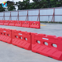 Barreras Modulares Ligeras de Plástico Rojo de Alta Calidad, Llenas de Agua, Apilables, para Seguridad Vial en Obras de Construcción y Tráfico