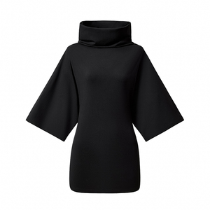 Robe mini moulante Y2K pour femme, col roulé effet bouffant, manches mi-longues évasées, coupe ajustée, style streetwear, soirée, club - Product Image 5