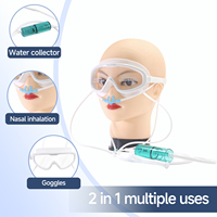 Nuevo Inhalador de Hidrógeno Portátil 2 en 1 a Gas, Mascarilla Nasal/Ocular, Tubo de Silicona Suave, Carcasa de Plástico, Alta Eficiencia, para el Cuidado de la Salud