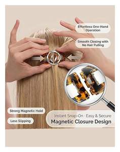 Pinzas Magnéticas para el Cabello con Logotipo Personalizado, Fuerte Sujeción, Pinzas 2 en 1 para Peinar el Cabello, Accesorios para Mujeres y Niñas, Pasador Antideslizante - Product Image 3