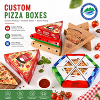 Boîte à pizza en papier LongXiang avec impression personnalisée, boîte à pizza triangulaire, conteneur alimentaire