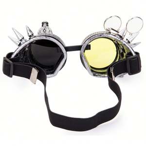 แว่นตาคอสเพลย์แนววินเทจสไตล์วิคตอเรียนตอกหมุดสำหรับปาร์ตี้พังก์พร้อมไฟ LED แว่นตาสตีมพังค์ผลิตจากโรงงาน2019 - Product Image 6