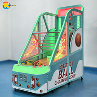 Machine de basket-ball d'arcade commerciale pour le marché américain, jeu électronique d'anneau de basket-ball d'intérieur à monnayeur, avec effets lumineux et interface en anglais