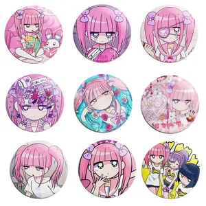 เข็มกลัดอนิเมะลายการ์ตูน Menhera Chan Kawaii พิมพ์ลาย UV บนโลหะผสมสังกะสี ปุ่มกดแบบนุ่ม ขนาด 58 มม. ของขวัญเครื่องประดับ - Product Image 1