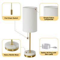 Lampe de table en métal au design moderne, lumière latérale décorative verticale pour salon, bureau, LED écologique, interrupteur à bouton-poussoir