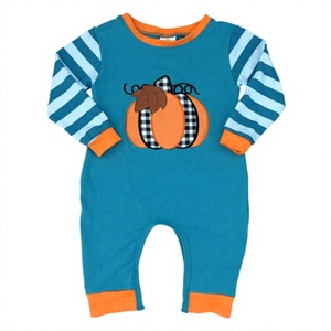 Conjuntos de 2 piezas y peleles de Halloween para niños con apliques de calabaza, ropa casual de boutique para otoño - Product Image 5