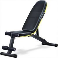 Banc de musculation pliable réglable inclinable et déclinable, cadre en acier renforcé, noir, pour la salle de sport à domicile