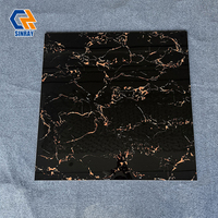 Carreaux de sol en porcelaine 800x800mm 9mm, texture marbre veiné or, polis, antibactériens, résistants aux acides, antidérapants, pour maison et villa