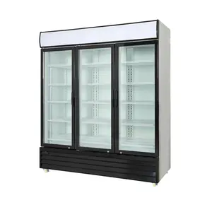 commercial display cooler fridge beverage big fridge drink for shop 3 glass door