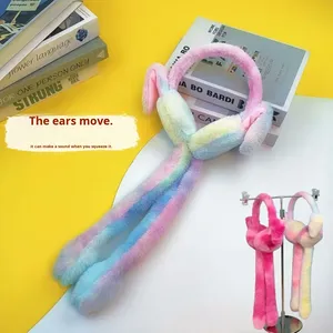 Fabrika Toptan Satış LED Işıklı Hareketli Tavşan Kulaklı Peluş Taç, Noel Paskalya Partisi <span class=keywords><strong>Cosplay</strong></span> Hediyesi için Sıcak Kış Kulaklıkları - Product Image 2