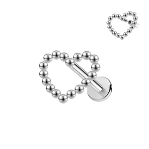 Khuyên tai dạng ghim bằng titan <span class=keywords><strong>JieCheng</strong></span> Astm F136 mạ bạc, cỡ 16 Gauge, ren trong, mặt sau phẳng - Product Image 6