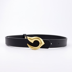 Boucle en laiton massif à la mode pour femmes Ceinture en cuir de vachette véritable fabriquée à la main avec presse pour jupes Couche simple du Pakistan - Product Image 3