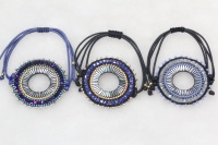 Bracelet vintage classique de style ethnique d'Asie occidentale, grand cercle, résine, perles de riz Miyuki, tissé à la main, personnalisable