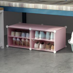 Adjustable Shoe Cabinet 1 Column 2 Layers Foldable Dustproof Under <b>Bed</b> <b>Storage</b> For Dormitories And Rental Apartments - Product Image 4