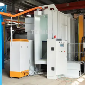 2024 Ailin Custom Automatic Powder Coating Spray Booth With Powder Recycling System Big Cyclone Secondary Recovery Equipment