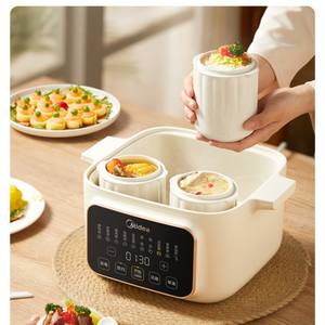 Olla de Cocción Lenta Eléctrica Midea de 4-5L, Multifuncional, con Reserva, Blanca - Product Image 3