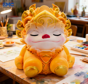 تمثال تنين مخصص من SMC، منحوتة حيوانية فنية لطيفة، زخرفة كرتونية ثلاثية الأبعاد من الراتنج، زينة مصنعة حسب الطلب - Product Image 5