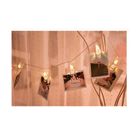 Guirlande lumineuse LED transparente IP65 en gros avec clip, pour mur photo, décoration de fête, avec boîte à piles et télécommande USB