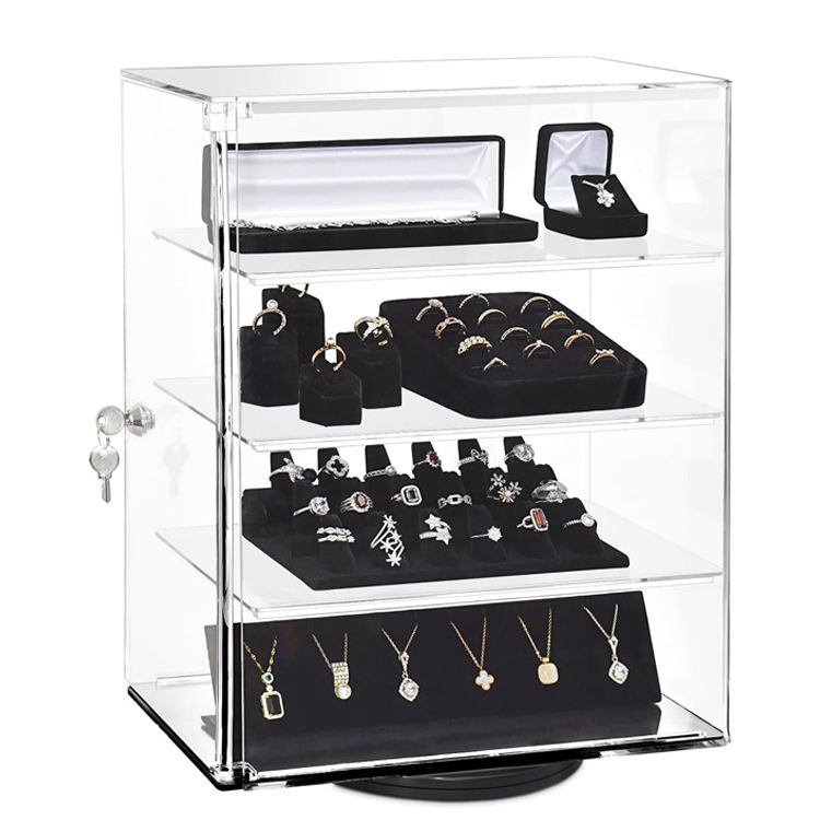 Acrylic Display Case Revolving Jewelry Display Revolving Jewelry