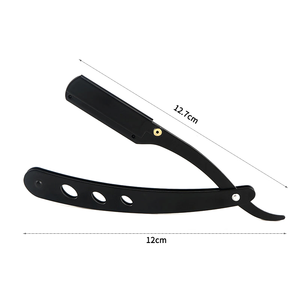 Rasoio a Mano Libera Professionale per <span class=keywords><strong>Barbiere</strong></span> con Lame Sostituibili Nero Oro Rasoio a Lama Dritta per Uomo - Product Image 2