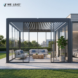 Sombrilla de Aluminio Moderna con Recubrimiento en Polvo Negro, Estructura Rectangular para Jardín y Exteriores - Product Image 1