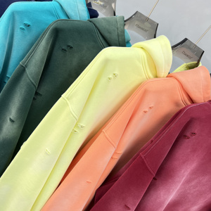 เสื้อฮู้ดดี้สไตล์วินเทจทรงโอเวอร์ไซส์ลายกราฟิก<span class=keywords><strong>ฮิ</strong></span><span class=keywords><strong>ป</strong></span><span class=keywords><strong>ฮ</strong></span>อ<span class=keywords><strong>ป</strong></span>สำหรับผู้ชาย ยี่ห้อ Monkey Wash แต่งดีเทลขาดๆ พร้อมซับในขนเฟลซอุ่นๆ สวมใส่สบายๆ - Product Image 4