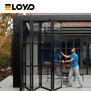 Eloyd Bi-Fold Patio Acordeón Puertas plegables Estilo nórdico Aislamiento térmico Vidrio templado Plegable para aplicación de Villa - Product Image 3