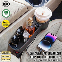 Organisateur de siège de voiture avec porte-gobelet, double port de charge USB, boîte de rangement multifonctionnelle pour l'intérieur de la voiture, universel, gain de place