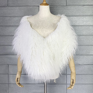 Boléro en vraie <span class=keywords><strong>fourrure</strong></span> de mouton tibétain pour femme, châle bouclé en <span class=keywords><strong>fourrure</strong></span> d'agneau mongol, cape en <span class=keywords><strong>fourrure</strong></span> de mouton véritable couleur tan, boléro moelleux pour mariage - Product Image 5