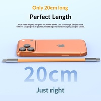 Câble plat en silicone ultra-flexible du fabricant d'origine, ligne courte de 20 cm, Type-C double port, câble de charge super rapide, résistant à la flexion