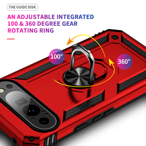 Hai Lớp TPU PC bền chống sốc điện thoại di động trường hợp Nhẫn đứng chủ bảo vệ màn hình tương thích Google Pixel 9 9 Pro/6 - Product Image 3