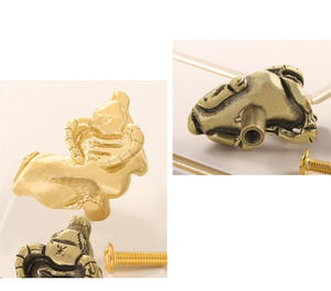 Lizard Dragon Brass Door Handles Cabinet Pulls Furniture <strong>Drawer</strong> Wall Hooks, Drillable - Product Image 1