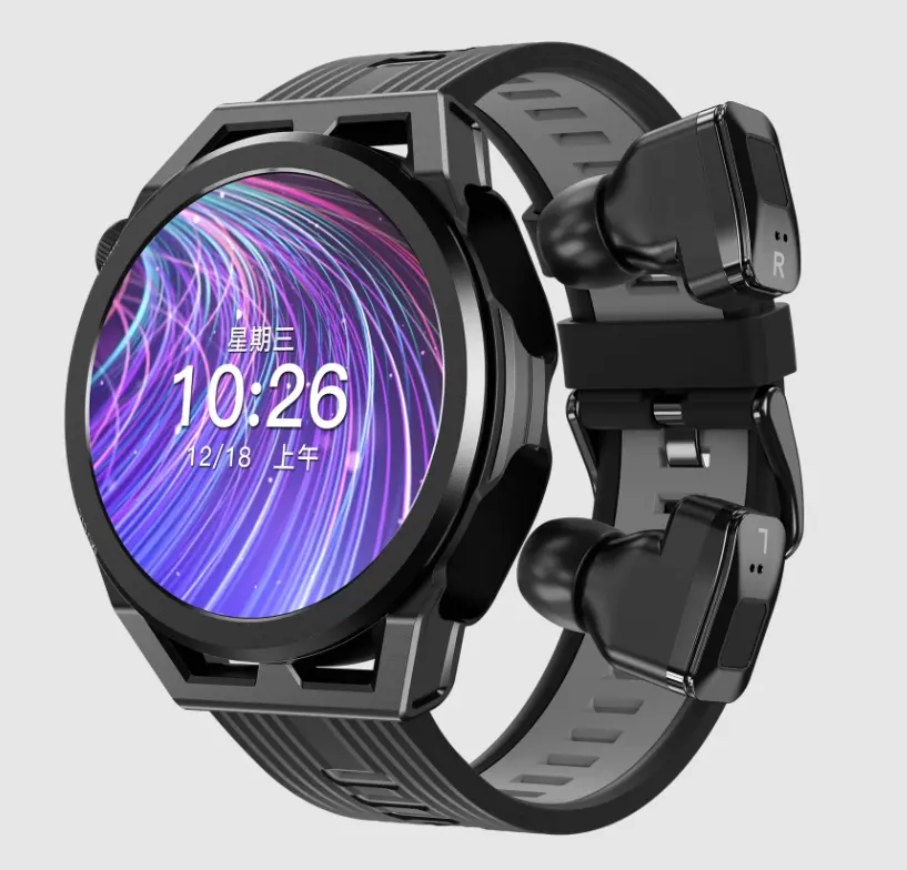 Hot Selling 2024 Nieuwe N18 Sport Smart Watch Met Oordopjes 1.53Inch Hd Scherm Muziek Afspelen Antwoord Oproepen Hartslag Slaap Tracker