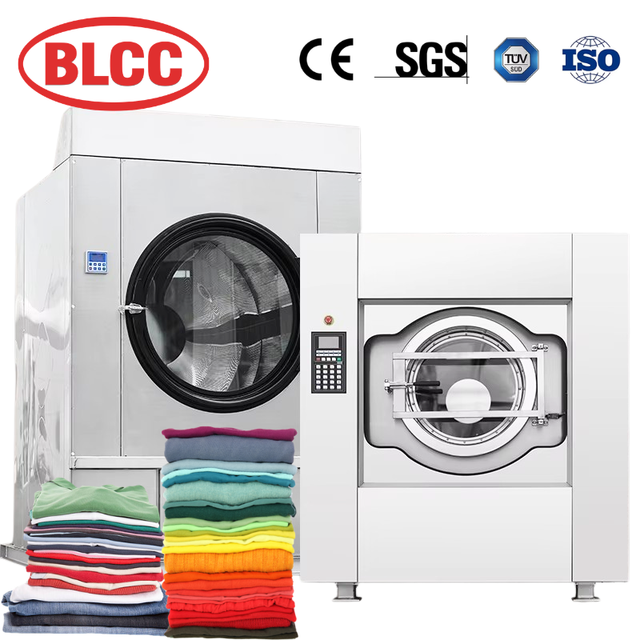 BLCC Industrial Electric Fully Automatic Front Loading Stainless Steel Steam Washer and Dryer Set 50kg Capacity