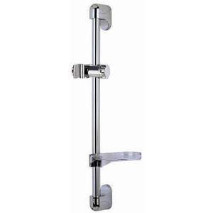 Riel deslizante cromado con jabonera de 24 cm de diámetro - Product Image 1