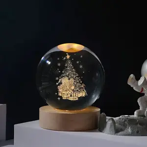 3D-Sonnensystem Kristall gravur kugel mit farbwechsel nden LED-Nachtlicht-Tisch lampe für Weihnachts geschenke oder zu Hause