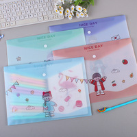 Fournitures scolaires transparentes, pochette en plastique A4, dossiers de classement personnalisés mignons pour les entreprises