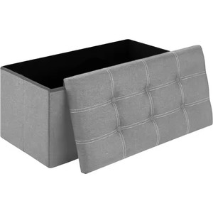 Meilleure Vente : <span class=keywords><strong>Pouf</strong></span> de Rangement Pliant 76 CM (30 Pouces), Siège Rembourré, Coffre de Rangement, Repose-Pieds pour Salon - Product Image 1
