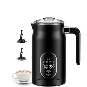Mousseur à lait électrique, mousseur à café 4 en 1, programmable, en acier inoxydable, capacité de 600 ml, chauffe-lait automatique, écran tactile - Product Image 1
